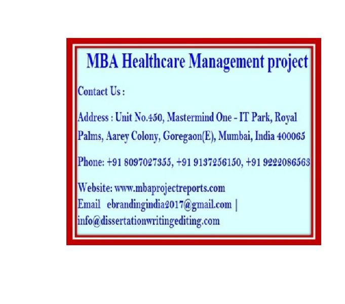 MBA Healthcare Management project