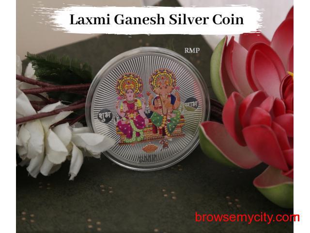 Buy Customized Laxmi Ganesh Silver Coins For Diwali