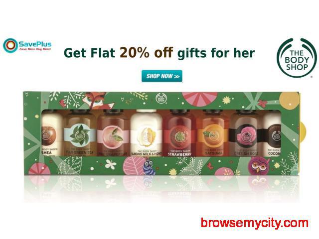 Flat 20% off gifts for her From TheBodyShop Coupons