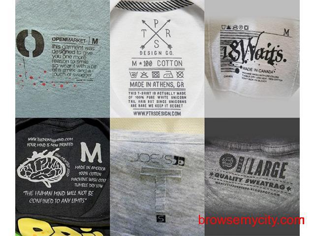 T Shirt Labels Manufacturer in delhi
