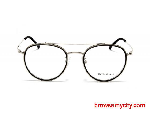 Unisex Aviator Eyeglass | Silver & Black Front with Silver