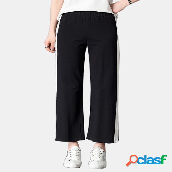 Active Slit Design Contrast Color High Waisted Pants in