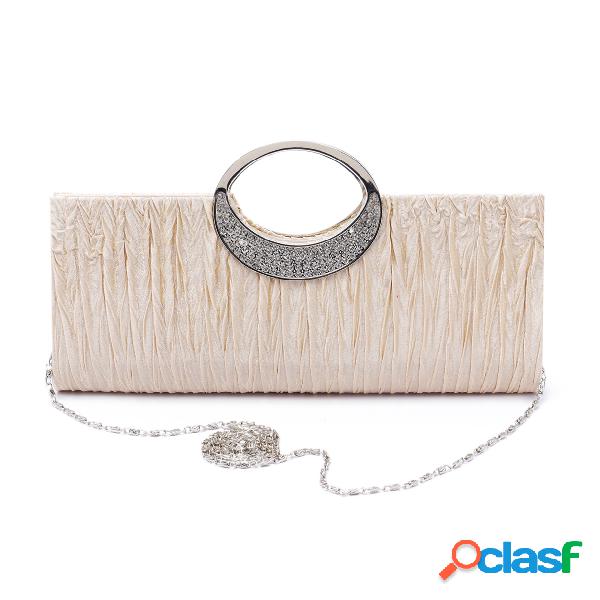 Apricot Fashion Clutch Bags with Chain Strap