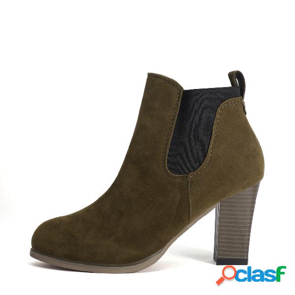 Army Green Suede Ankle Boots