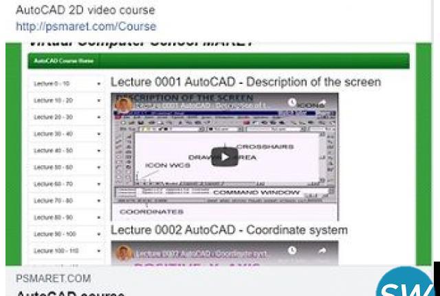 AutoCAD 2D video course is free, contains 238 videos which