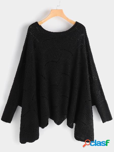 Black Dolman Sleeves Knitting Sweater