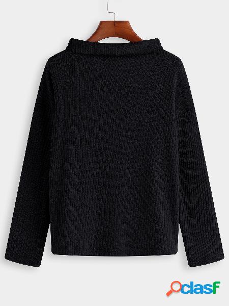 Black High Collar Long Sleeves Sweater
