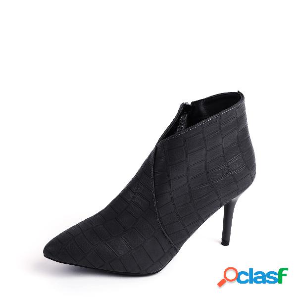 Black Point Toe Stiletto Ankle Boots