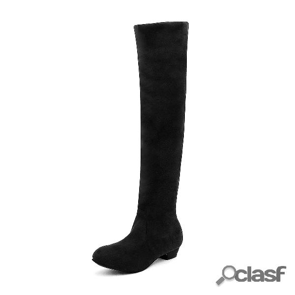 Black Point Toe Suede Over The Knee Boots
