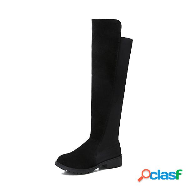 Black Stitching Over Knee Boots