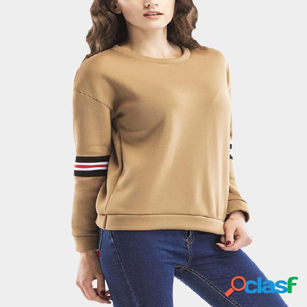 Brown Fashion Letter Pattern Round Neck Long Sleeves
