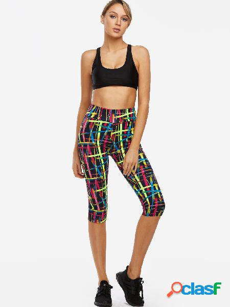 Colorful Graffiti Printing Middle-waisted Active Bottoms