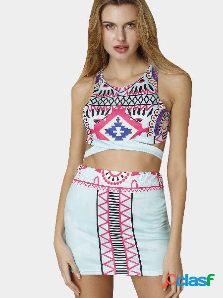 Cut Out Crop Top & Mini Skirt Co-ord
