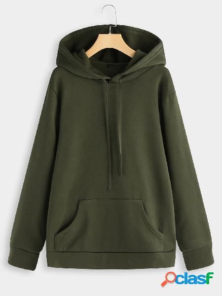 Green Hooded Design Kangaroo Poackets Hoodie