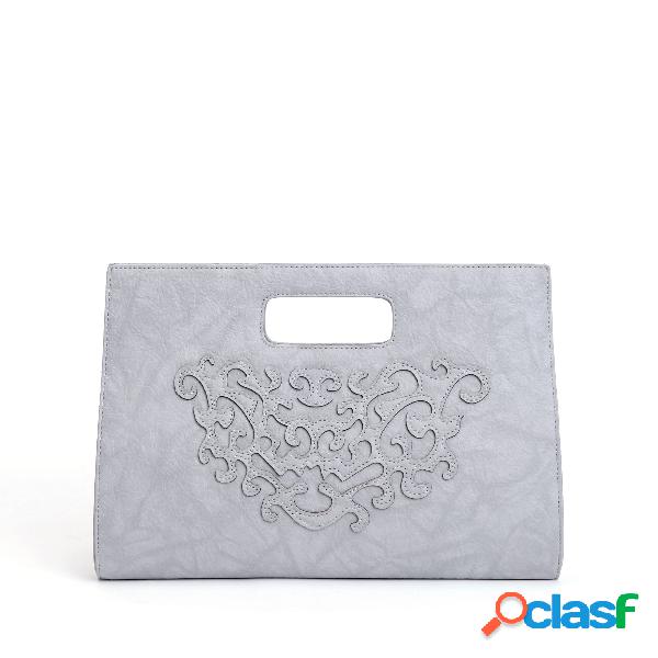 Grey Carved Design Crossbody Bags