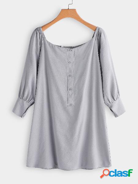 Grey Off Shoulder Long Sleeves Mini Length Dress