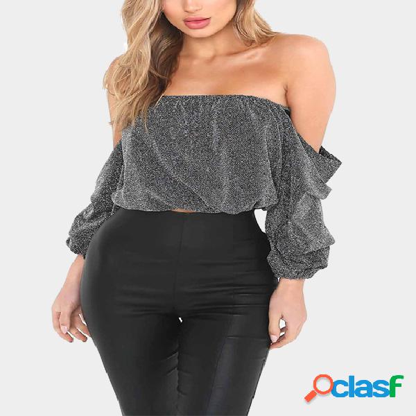 Light Grey Off-the-shoulder Top