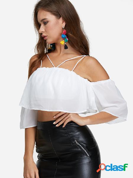 Off-The-Shoulder Crop Top in White