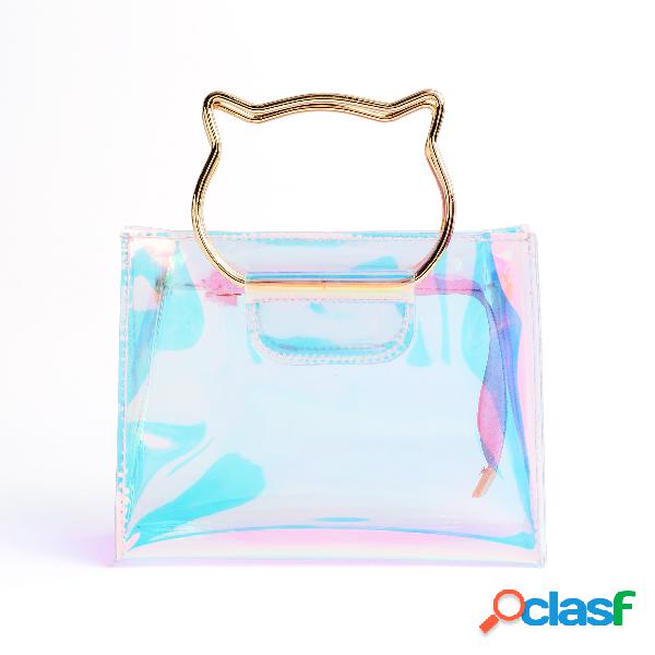 PVC Transparent Fashion Clutch Bags with Chain Strap