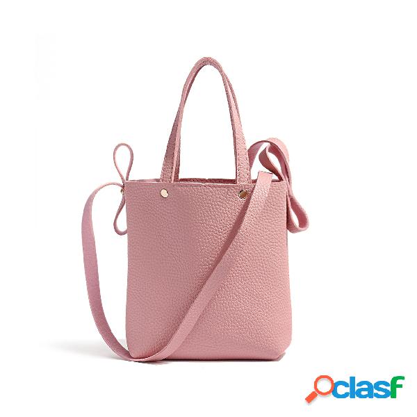 Pink Soft Plain PU Handbag