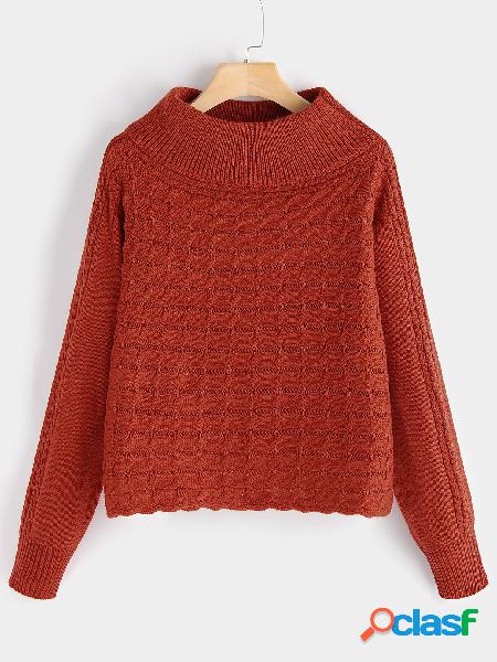 Red Loose Fit Plain Off The Shoulder Long Sleeves Sweater
