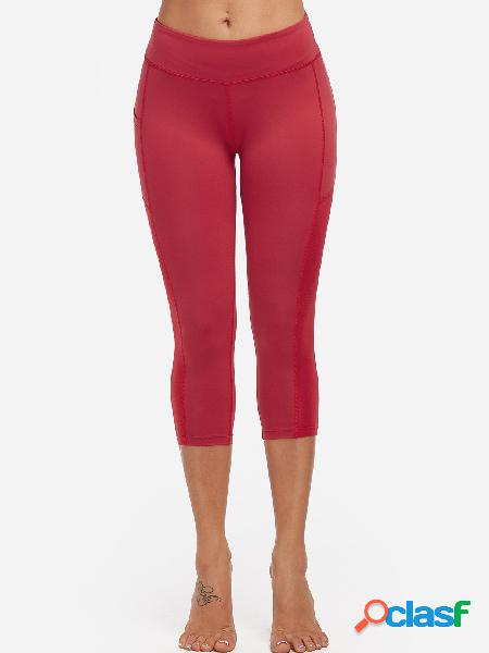 Red Middle-waisted Active Bottoms