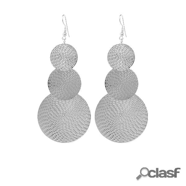 Silver Exaggerated Discs Metal Earrings