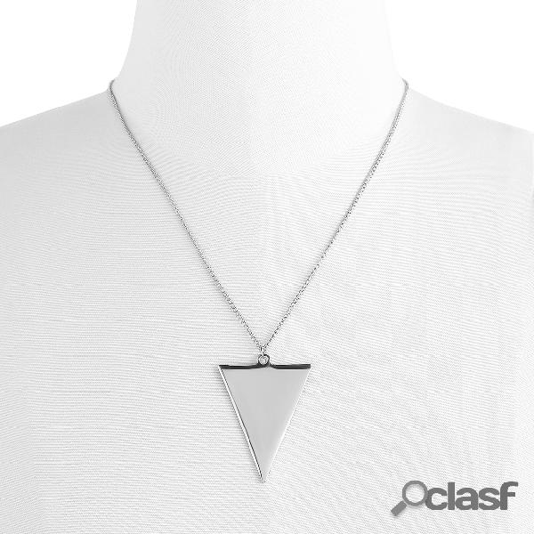 Silver Triangle Pendant Chain Necklace