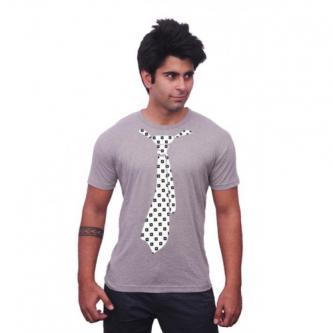 Unisopent Designs Black Box Tie Cotton T-shirts with Grey