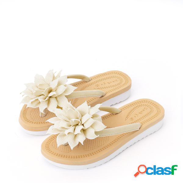 Vocation Flower Decoration Slippers in White