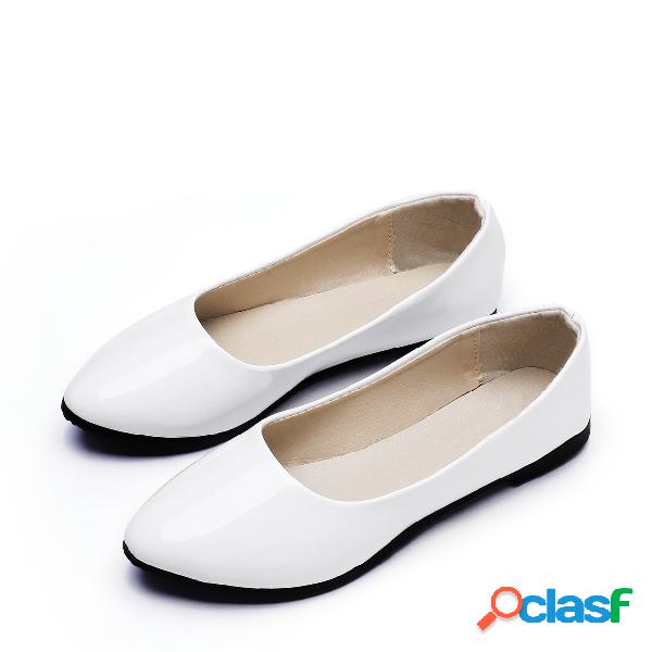 White Fashion Pointed Toe Flat Shoes