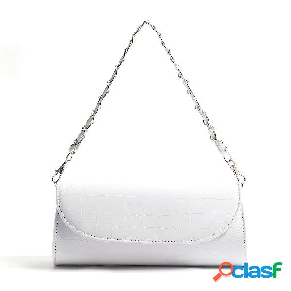 White PU Cover Shoulder Bag with Multi Strap