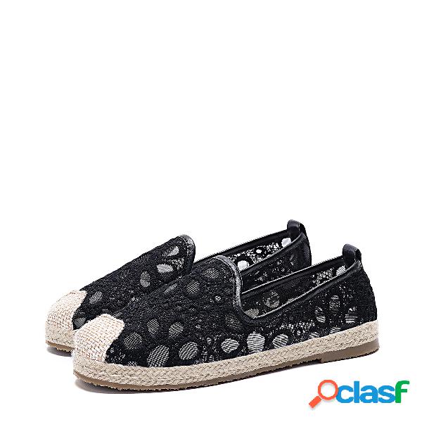 Black Fashion Mesh Design Flats