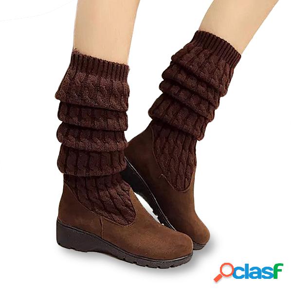 Brown Stretch Sock Boots