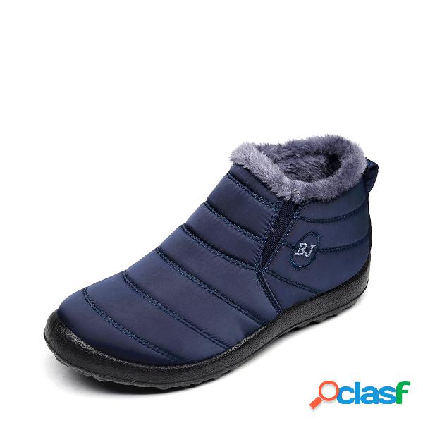 Dark Blue Warm Fur Lined Waterproof Boots