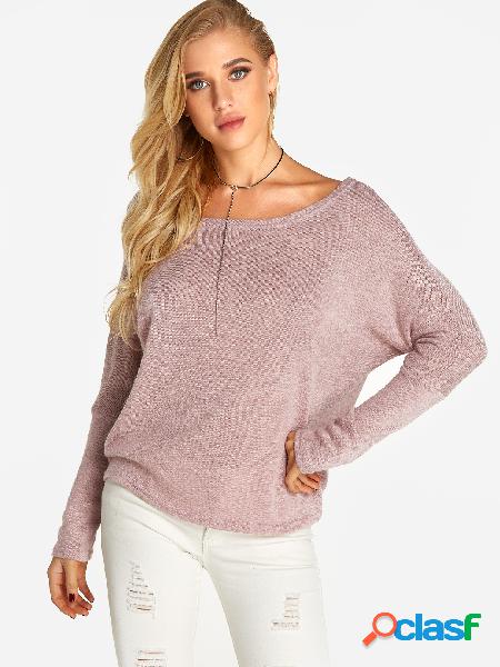 Purple Plain Asymmetrical One Shoulder Design Long Sleeves