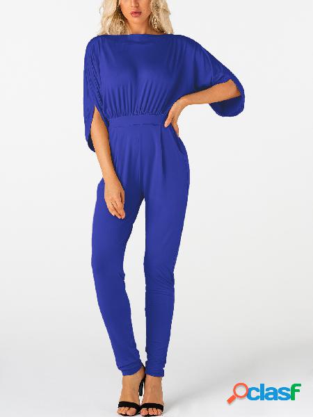 Royal Pleated Design Half Sleeves Jumpsuit