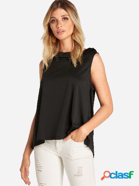 Black Self-tie Design Sleeveless Top