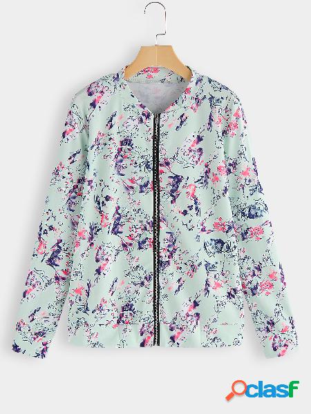 Random Floral Print Jacket in Pink