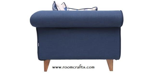 Gilberto Three Seater Sofa with Cushions in Teal Blue Colour