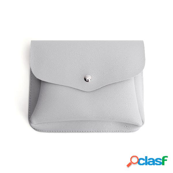 Grey Soft Plain PU Crossbody Bag
