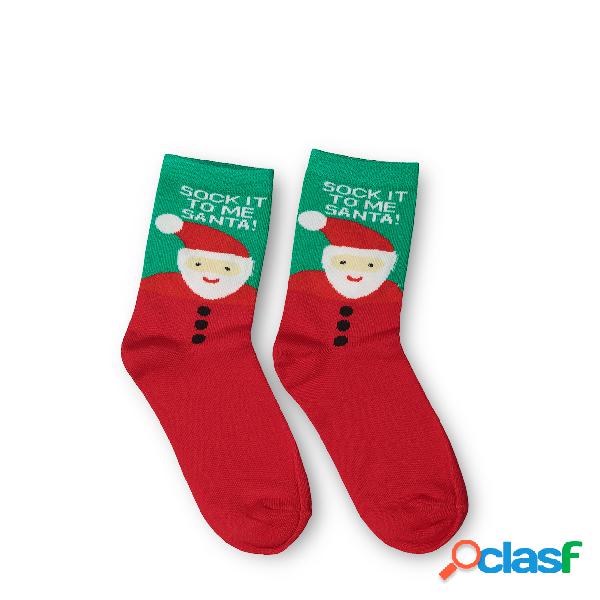 Red Christmas Santa Claus Graphic Socks