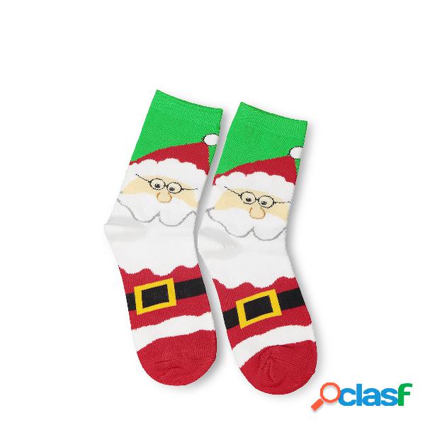 Red Christmas Santa Claus Pattern Socks