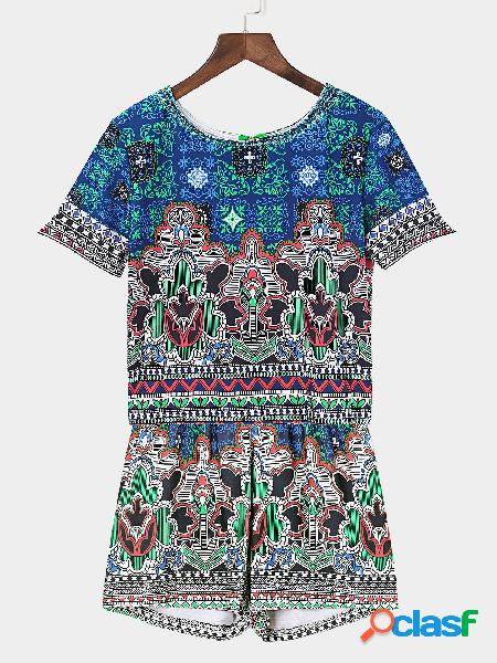 Tribe Print Pattern Crew Neck Co-ord