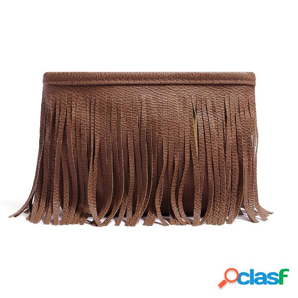 PU Leather Tassels Crossbody Bags in Brown