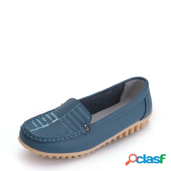 Blue Slip-on Loafers Flat