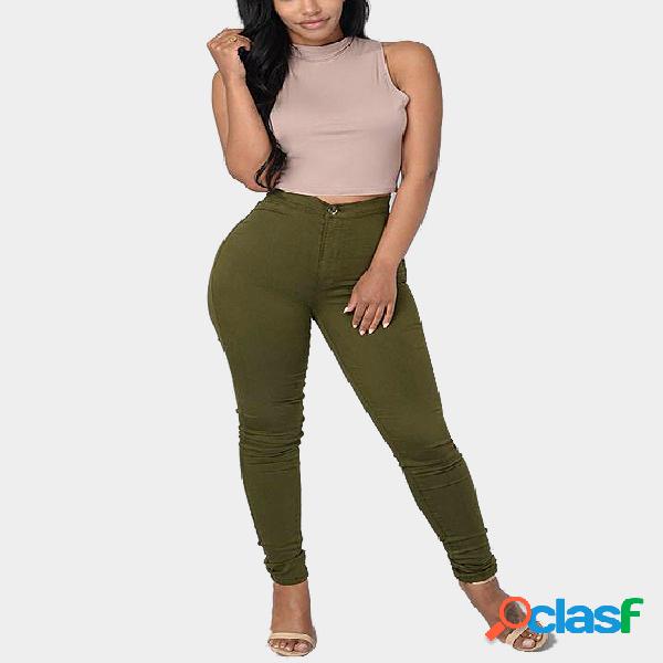 Green High Waist Causal Pants