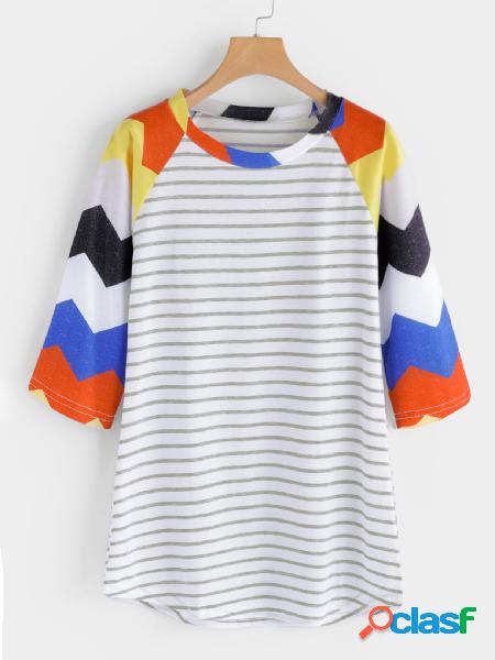 Multi Stripe Round Neck T-shirts