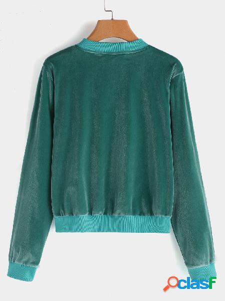 Peacock Blue Fashion Zipper Details Jacket