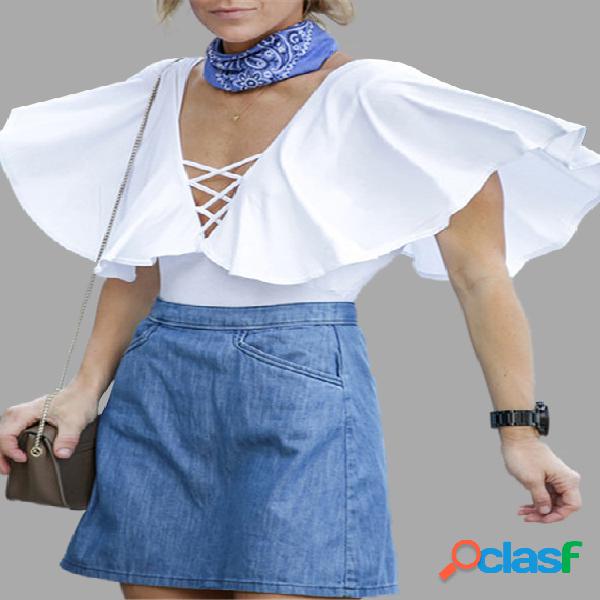 White Hollow out Shirt
